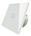 Intrerupator touch simplu sticla securizata alb