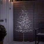 Brad Decorativ Alb cu Leduri