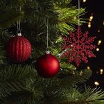 Set Varf de Brad si Globuri Rosii - 50 Decoratiuni