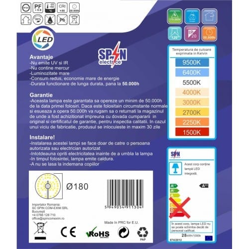 electro led Modul Led Pentru Aplica Fi180 28W 6000K