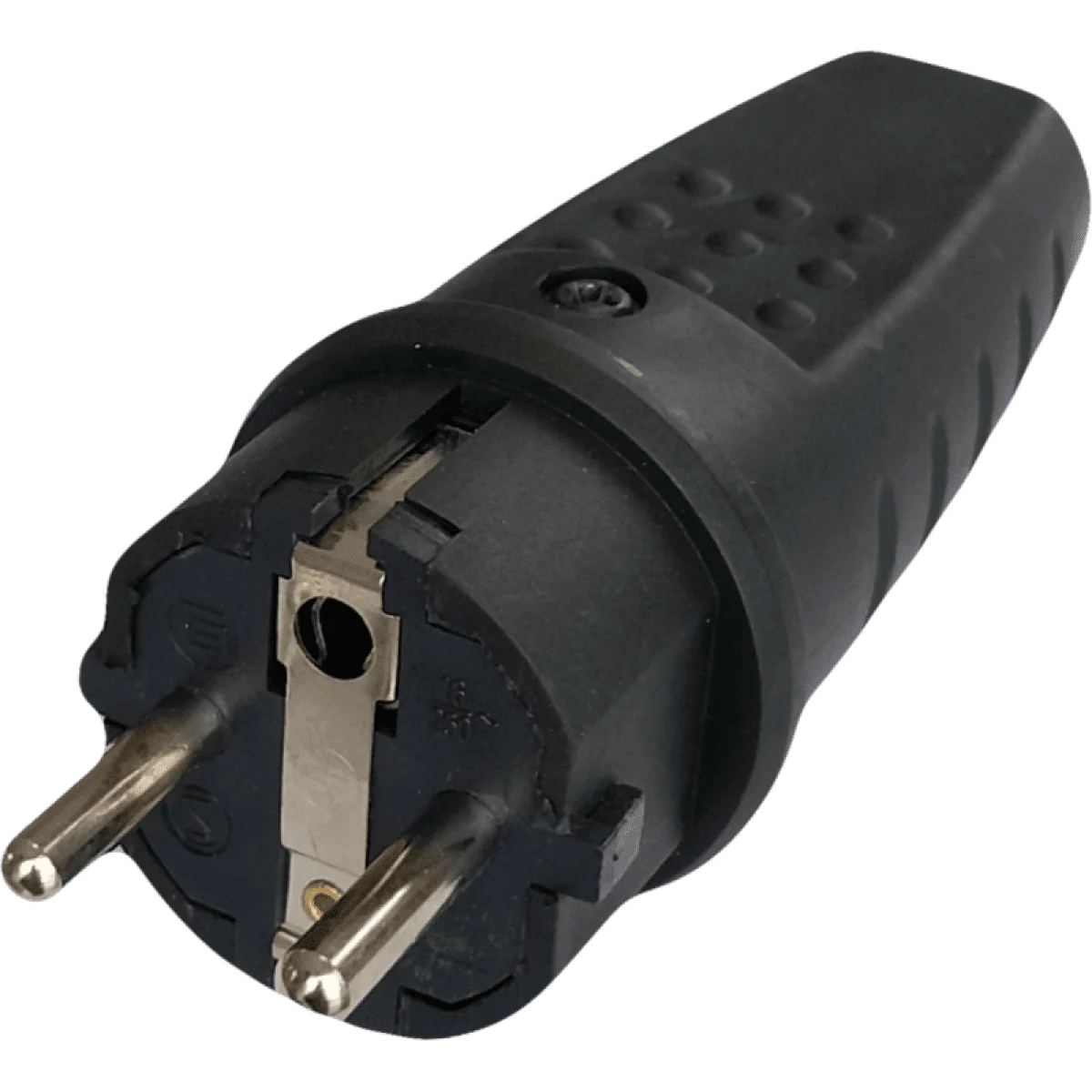 Stecher Schuko din Cauciuc Negru Cp Ip44