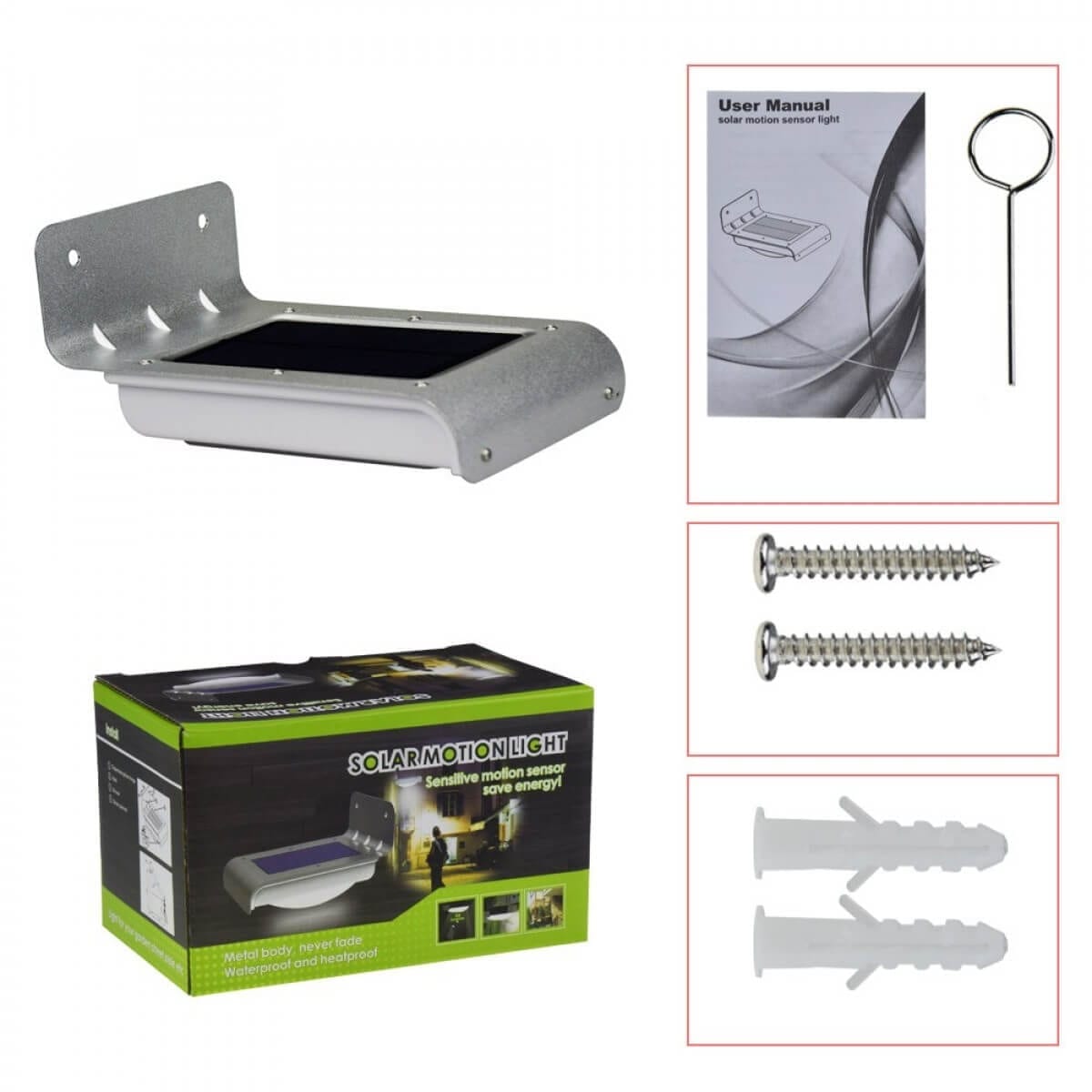 images Lampa de Perete cu Panou Solar cu Senzor Miscare