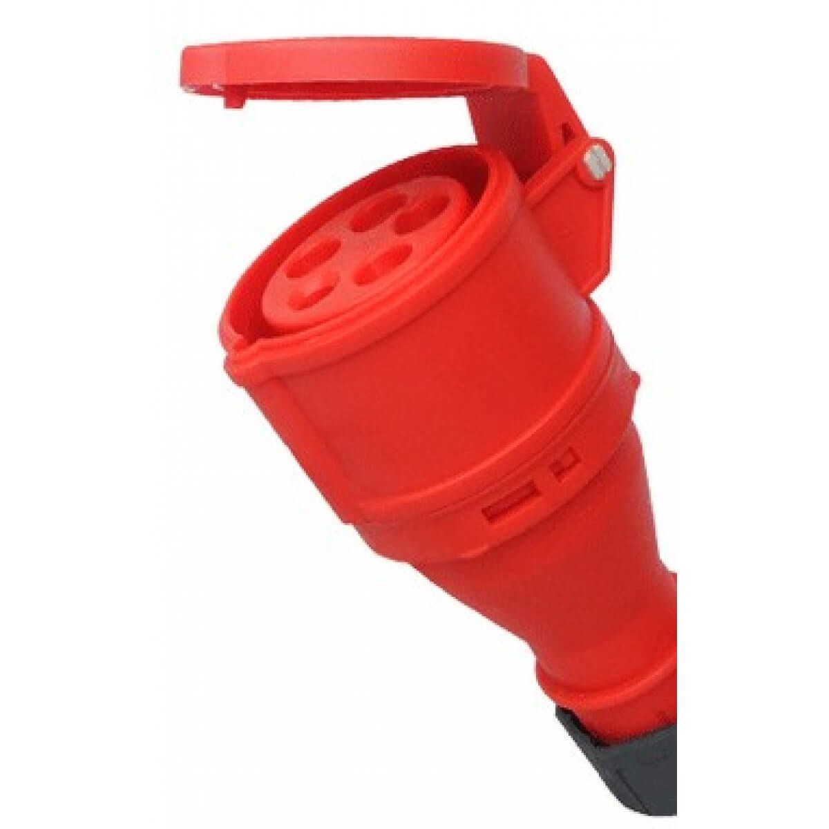 images Priza trifazica pe fir 16A culoare rosu IP44