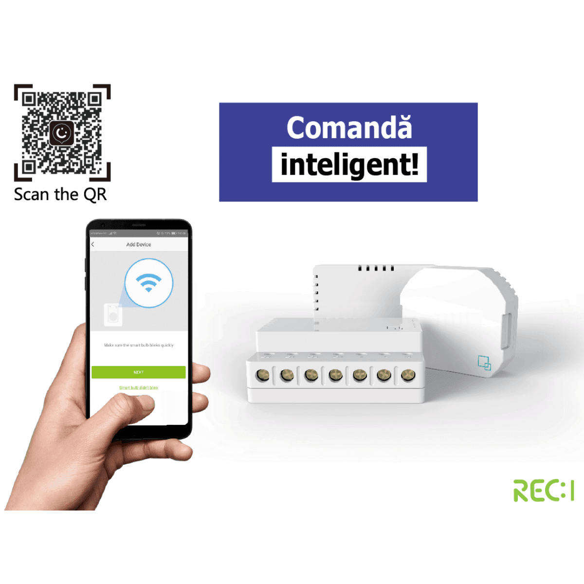 images Modul de Control Wi-Fi pentru Intrerupator 2.4Ghz Compatibil Smartphone