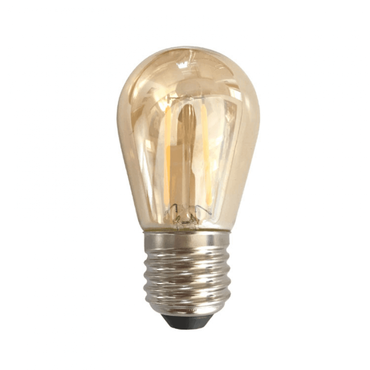 images Bec LED Filament Amber E27 2W 200LM 2500K ST45 - imagine 1