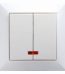 Intrerupator Dublu cu LED TOP Culoare Alba