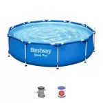 Piscina rotunda Bestway, cadru metalic, 305 x 76 cm, Pompa filtrare inclusa