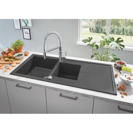res_4e5cb99a05265801aa4b460ebc40bc35_450x450_94gh Baterie bucatarie cu dus extractibil Grohe Get, cartus ceramic, monocomanda, 1/2'', dus profesional, 2 functii spray, pivotant, crom