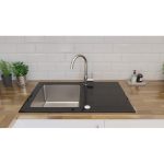 Chiuveta din inox Cooke&Lewis Christianna, 86 x 51 x 21.5 cm, inox/sticla neagra
