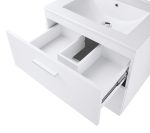 Baza mobilier suspendat cu Lavoar ceramic si oglinda cu iluminare GoodHome Slapton 60 cm, alb