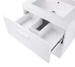 Baza mobilier suspendat cu Lavoar ceramic si oglinda cu iluminare GoodHome Slapton 60 cm, alb