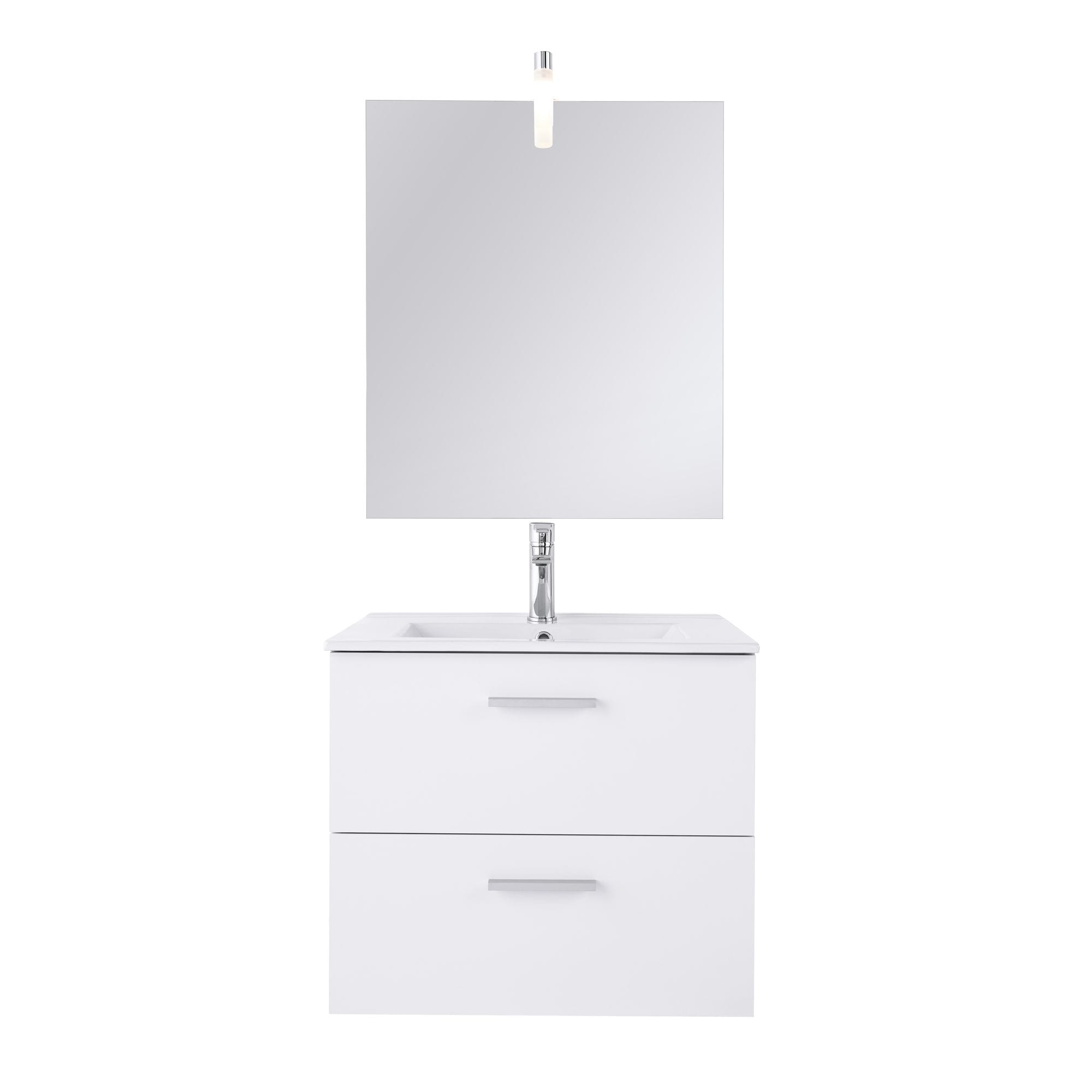 Baza mobilier suspendat cu Lavoar ceramic si oglinda cu iluminare GoodHome Slapton 60 cm, alb Baza mobilier suspendat cu Lavoar ceramic si oglinda cu iluminare GoodHome Slapton 60 cm, alb