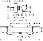 Baterie cu termostat pentru dus Hansgrohe Versostat