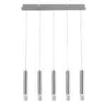 Lustra Pendul cilindric GoodHome Rossak, argintiu, lumina neutra 4000 K, IP20