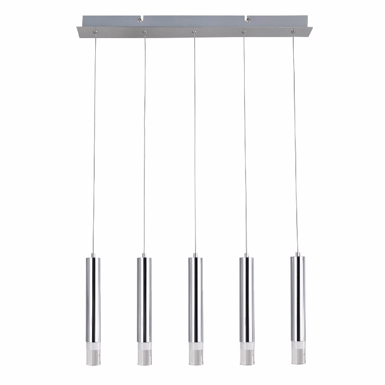 Lustra Pendul cilindric GoodHome Rossak, argintiu, lumina neutra 4000 K, IP20