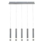 Lustra Pendul cilindric GoodHome Rossak, argintiu, lumina neutra 4000 K, IP20