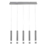 Lustra Pendul cilindric GoodHome Rossak, argintiu, lumina neutra 4000 K, IP20