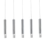 Lustra Pendul cilindric GoodHome Rossak, argintiu, lumina neutra 4000 K, IP20