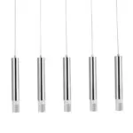 Lustra Pendul cilindric GoodHome Rossak, argintiu, lumina neutra 4000 K, IP20