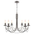 Candelabru lumanare GoodHome Suhel, argintiu, surse 6 x (E14), IP20