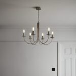 Candelabru lumanare GoodHome Suhel, argintiu, surse 6 x (E14), IP20