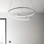 Pendul GoodHome Pegmati, argintiu, lumina calda 3000 K, IP20