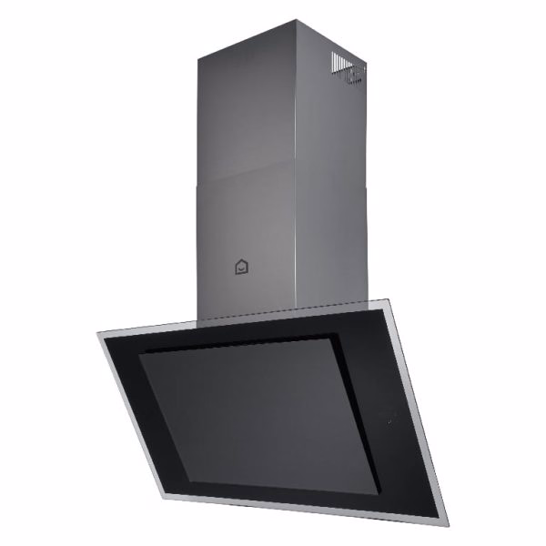 Hota decorativa Bamia, control prin gesturi, sticla neagra, 149 W, A++, 900 x 1130 x 380 mm