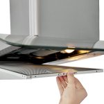 Hota din otel si sticla curbata, 90 cm, clasa energetica C