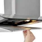 Hota din otel si sticla curbata, 90 cm, clasa energetica C