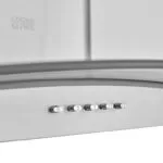 Hota din otel si sticla curbata, 90 cm, clasa energetica C