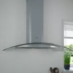 Hota din otel si sticla curbata, 90 cm, clasa energetica C