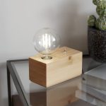 Veioza moderna din bambus, natur, 1 x (E27), IP20