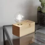 Veioza moderna din bambus, natur, 1 x (E27), IP20