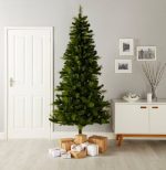 Brad artificial verde, aspect natural, 228 cm, PET si PVC