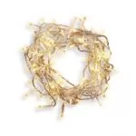 Instalatie 120 LED-uri, cablu transparent, lumina calda