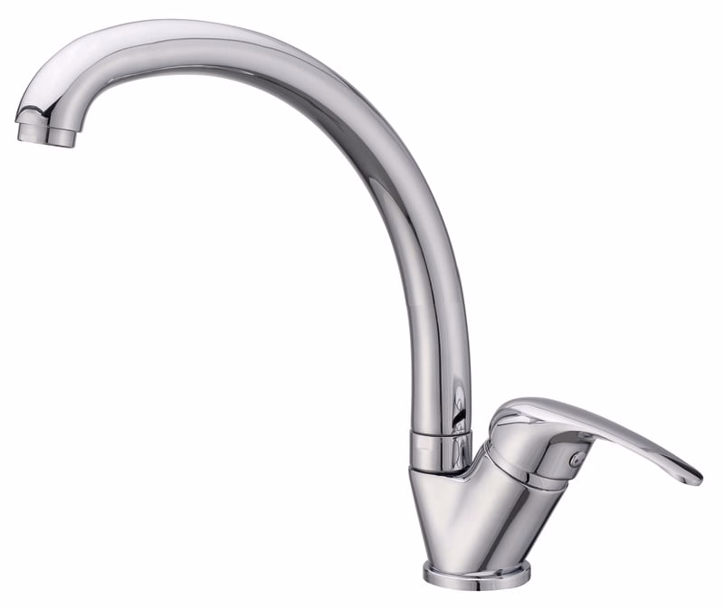 Baterie de bucatarie Dora, monocomanda, cartus ceramic 35 mm, corp alama, finisaj cromat