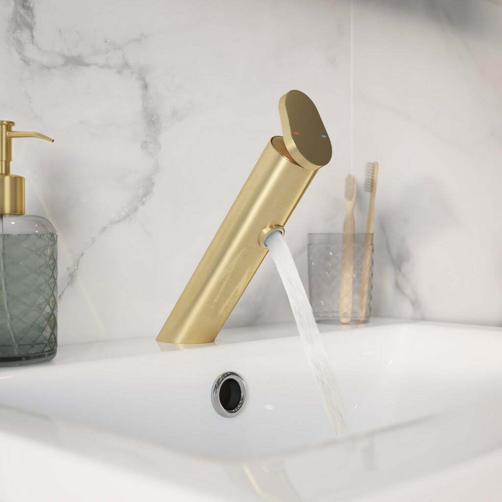 baterie-lavoar-monocomanda-goodhome-nyasa-4110 Baterie lavoar GoodHome Nyasa, crem auriu, monocomanda, cartus ceramic 35 mm,