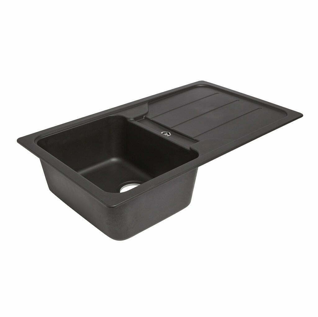 chiuveta-din-cuart-compozit-86-x-50-cm-reversibila-adancime-202-cm-culoare-negru-metalic-3429 Chiuveta cuart compozit Cook & Lewis, reversibila 86x50 cm