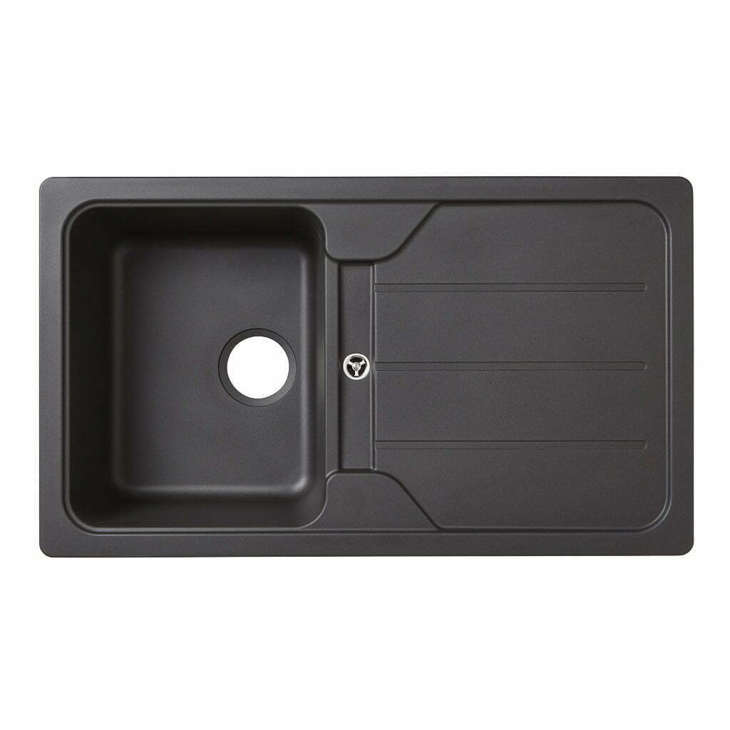 chiuveta-din-cuart-compozit-86-x-50-cm-reversibila-adancime-202-cm-culoare-negru-metalic-4671 Chiuveta cuart compozit Cook & Lewis, reversibila 86x50 cm