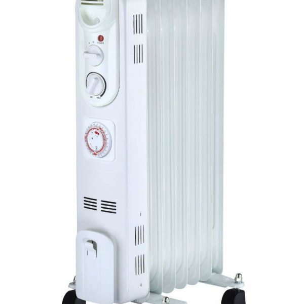 Radiator cu ulei, 6 elementi, putere 1500 W, alb