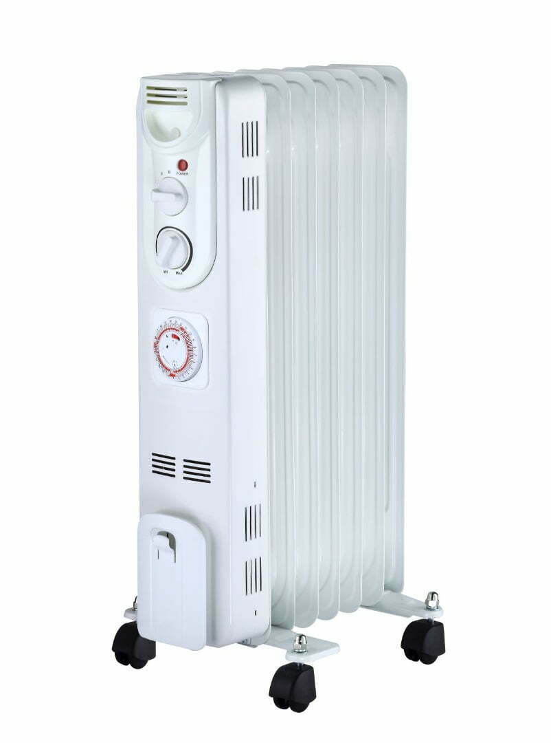 radiator-ulei-1500w-36x25x65cm-8570 Radiator cu ulei, 6 elementi, putere 1500 W, alb