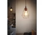 Pendul vintage Eglo Tarbes, 1xE27, cupru, inaltime reglabila