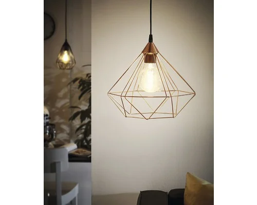 Pendul vintage Eglo Tarbes, cupru, 1xE27, 325 mm, inaltime reglabila, design modern