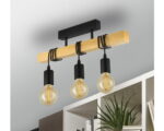 Lustra EGLO Townshend, 3xE27, negru, lemn, design modern