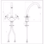 Baterie lavoar Cooke & Lewis Cercal, bicomanda, diametru cartus 35 mm, stil contemporan