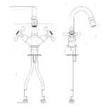 Baterie lavoar Cooke & Lewis Cercal M, bicomanda, diametru cartus 35 mm