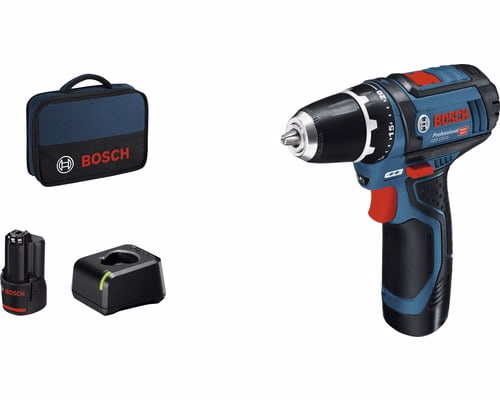 Masina de gaurit & insurubat cu acumulator Bosch Professional GSR12V-15, 2 acumulatori si geanta inclusa