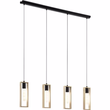 Pendul Eglo Littleton, 4xE27, lemn natur, cablu ajustabil, 60W