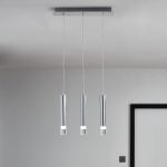 Pendul GoodHome Rossak, alb, reglabil, 15W, efect cromat, 4000K
