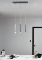 Pendul GoodHome Rossak, alb, reglabil, 15W, efect cromat, 4000K